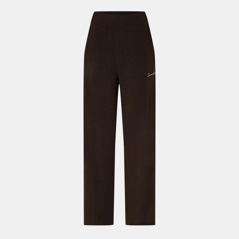 Image of Jack Wills Womens Wide Leg Knitted Trousers Cocoa female 10 (S)