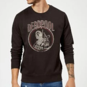 Image of Marvel Deadpool Vintage Circle Sweatshirt - Black - S