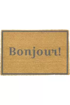 Image of Bonjour Grey Doormat - Regular 60x40cm