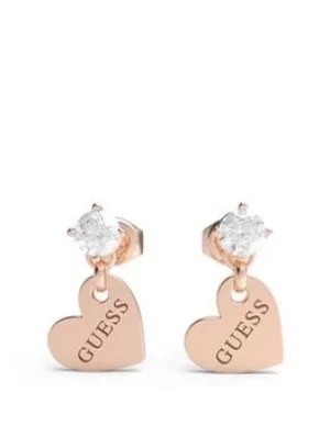 Image of Guess Guess Heart To Heart Ladies Drop Earrings