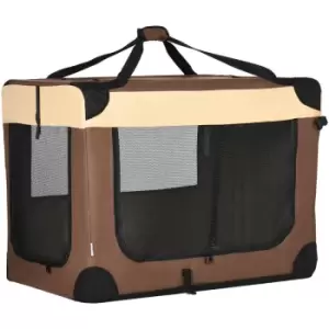 Image of 91cm Foldable Pet Carrier w/ Cushion for Large Dogs and Cats - Brown - Pawhut