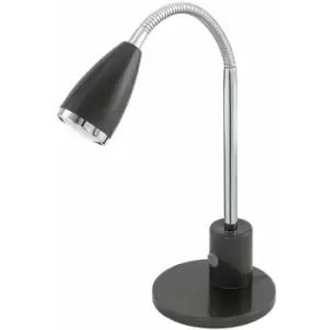 Image of Table Lamp Anthracite Chrome Plated Steel Rocker Switch Bulb GU10 1x3W Included