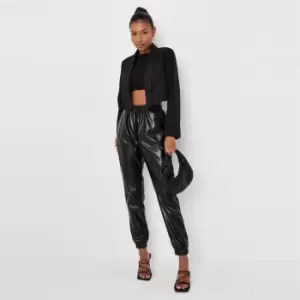 Image of Missguided PU JOGGERS - Black