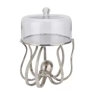 Image of Large Silver Octopus Cake Stand Cloche