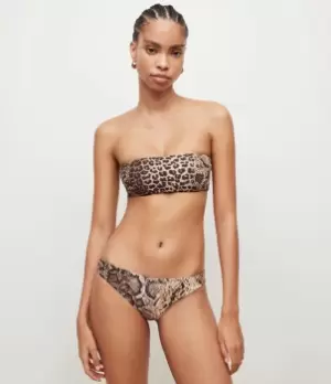 Image of AllSaints Womens Catriona Reversible Bikini Bottoms, Yellow/black, Size: M