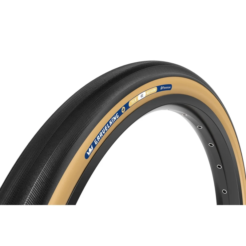 Image of Panaracer TLR GravelKing Slick Plus TLR Gravel Tyre Black/Brown unisex 700x30c