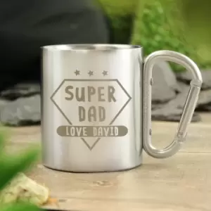 Image of Personalised Super Dad Stainless Steel Mug White