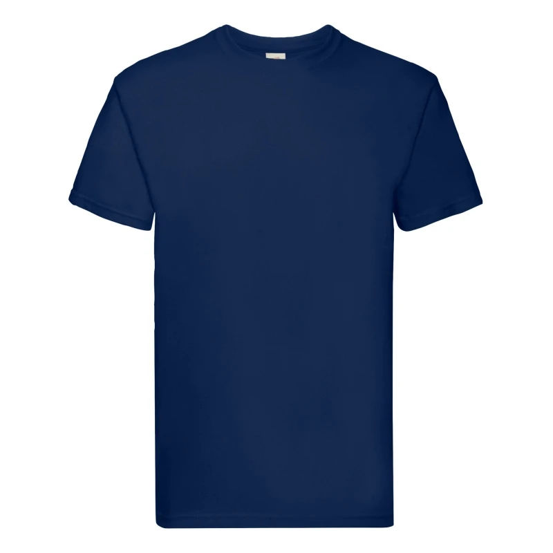 Image of Fruit Of The Loom Fruit of the Loom Men Super Premium Plain T-Shirt in Navy Size: Small Navy S Male 5063425997299