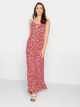 Image of Long Tall Sally Long Tall Sally Strappy Tie Front Dress Red Markings, Red, Size 16, Women