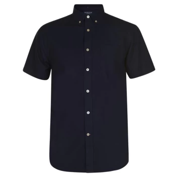 Image of Howick Oxford Short Sleeve Shirt - Navy
