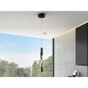 Image of Schuller Lighting - Schuller Twist Integrated LED Pendant Ceiling Light Matt Black 3000K