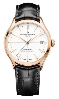 Image of Baume & Mercier M0A10469 Clifton Baumatic Black Leather Watch