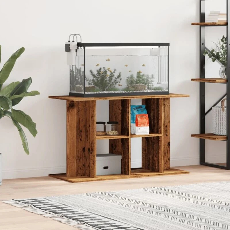Image of vidaXL Aquarium Stand Old Wood 100x40x60cm Engineered Wood, Brown 857274