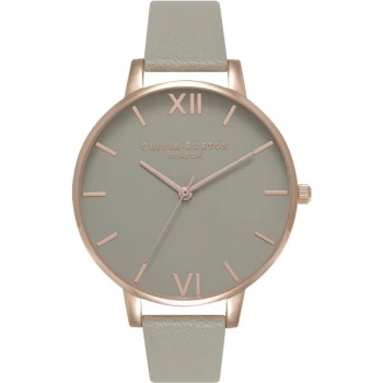 Image of Ladies Olivia Burton Big Dial Grey & Rose Watch