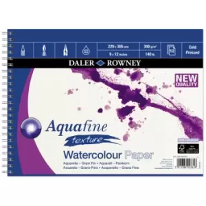 Image of Daler-Rowney Aquafine Texture Spiral Watercolour Pads 12X9" 300G 12Sh