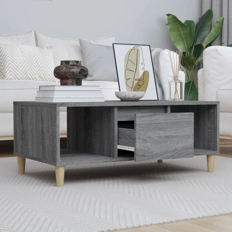 Image of Vidaxl Coffee Table Grey Sonoma 90X50X36,5cm Engineered Wood, Grey 821066