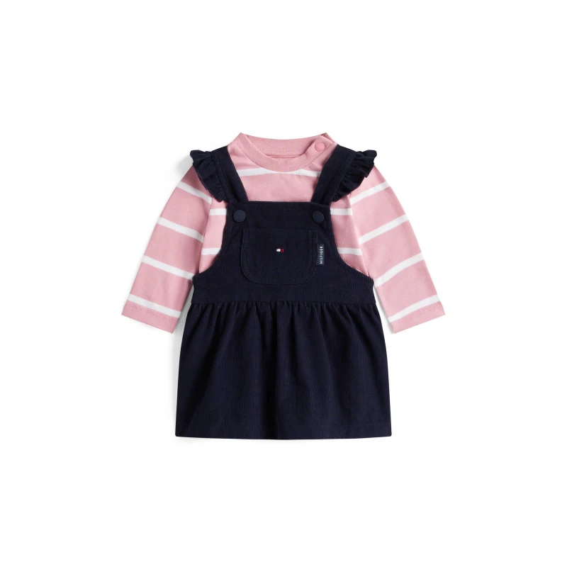 Image of Tommy Hilfiger Kids Dungaree Dress Set Clothing Sets 18M(86) Blue 31227418090