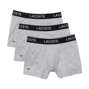 Image of Lacoste 3 Pack Grey & Black Boxers- Small to XXL Size: Large