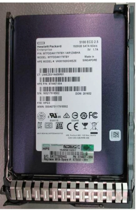 Image of HPE SSD 1.92 SFF S RI DS SC