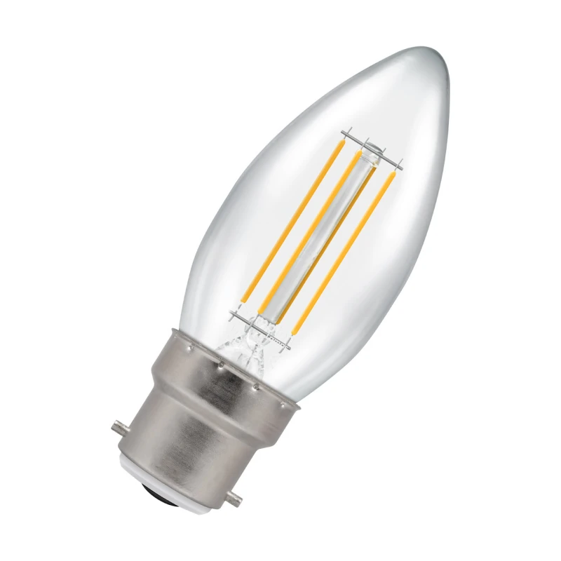 Image of Crompton Lamps LED Candle 4.2W B22 Dimmable Filament Warm White Clear (40W Eqv)