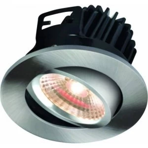 Image of KnightsBridge FireKnight Tilt 7W IP20 LED Downlight With Brushed Chrome Bezel - Warm White