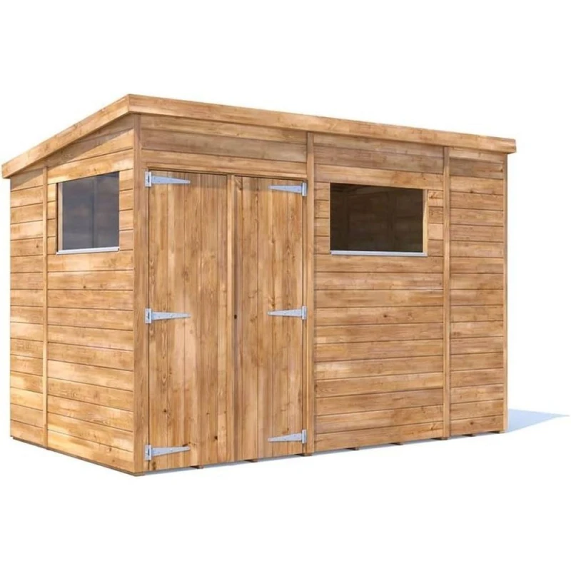 Image of Dunster House Shed Garden Storage Workshop 3 X 1.8M (10' X 6') 15mm Walls Window, Pent Roof, Superfelt Overlord Modular