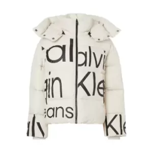 Image of Calvin Klein Jeans Disrupted Logo Puffer - Black