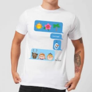 Image of Disney Frozen I Love Heat Emoji Mens T-Shirt - White - S
