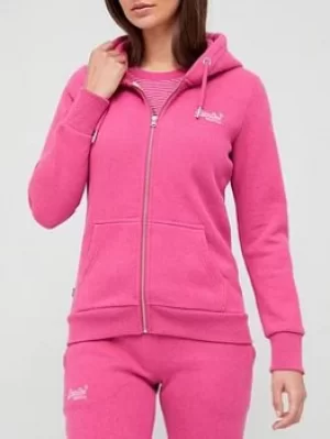 Image of Superdry Classic Zip Hoodie -Purple, Purple, Size 10, Women