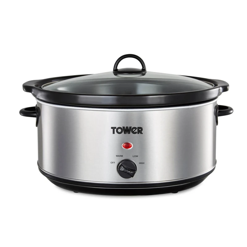 Image of Tower 6.5L S/S Slow Cooker - Silver Silver M