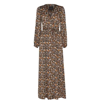 Image of Scotch and Soda Maison Wrap Dress - Brown 0221