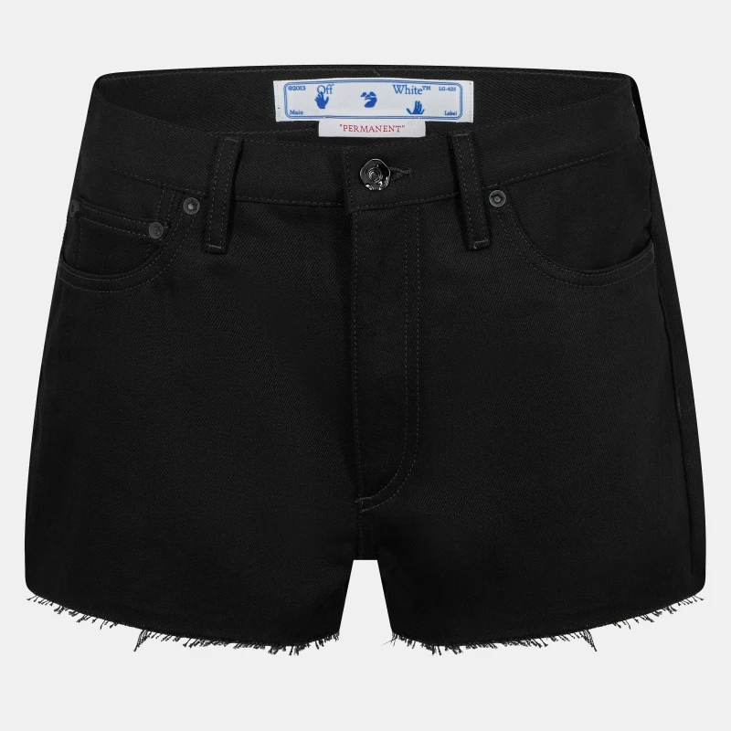 Image of Off White Womens - Relaxed Denim Shorts Black/White female 25 L32