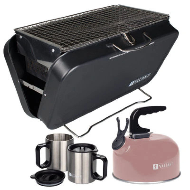Image of Valiant Valiant Portable BBQ Grill, Camping Kettle and Insulated Travel Mug in Light Pink Size: 4 Pack Light Pink 4 Pack Unisex 5061026620929