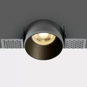 Image of Decorative Trimless Plaster-In Fixed Downlight - Black