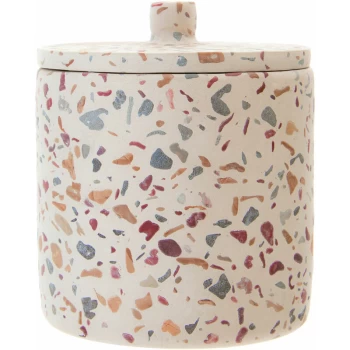 Image of Premier Housewares - Glass Jars / Jar With Multi Colored Finish Glass Jar Modern Glass Storage Jars With Lids Concrete Glass Jars With Lid 9 x 11 x 9