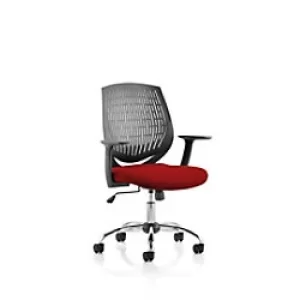 Image of Dynamic Basic Tilt Task Operator Chair Fixed Arms Dura Black Back, Ginseng Chilli Seat Without Headrest Medium Back