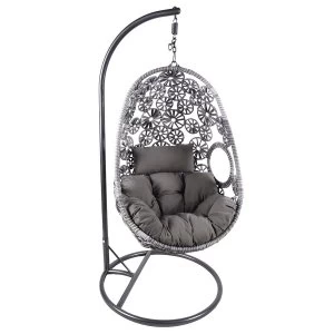 Image of Charles Bentley Floral Rattan Swing Chair