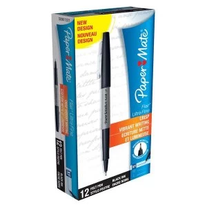 Image of Paper Mate Flair Ultra Fine Felt Tip Pens Black Pack of 12