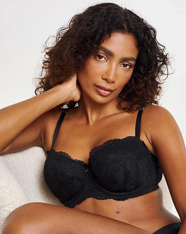 Image of Ann Summers Ann Summers Sexy Lace Balcony Bra Black - Ann Summers - Size: 34C Black Female 34C BB50202