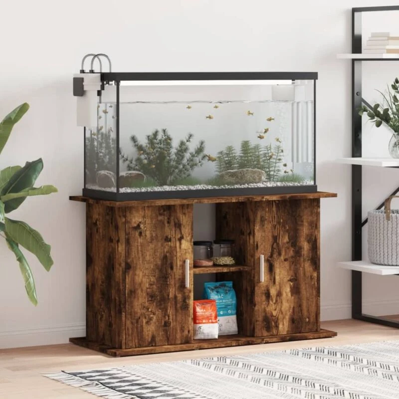 Image of VIDAXL Aquarium Stand Smoked Oak 101x41x58cm Engineered Wood vidaXL 8720845418144