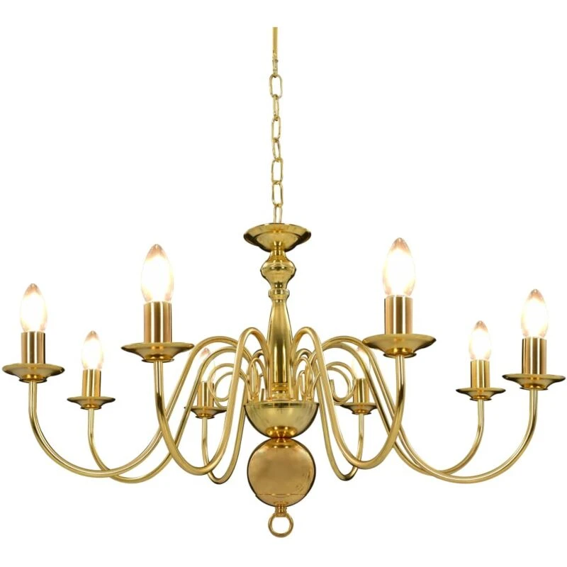 Image of VIDAXL Chandelier Golden 8 x E14 Bulbs Vidaxl 8719883573427