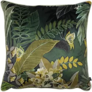 Image of Prestigious Textiles Hidden Paradise Polyester Filled Cushion Polyester Emerald