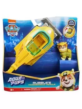 Image of Paw Patrol Aqua Pups Themed Vehicle Rubble, One Colour