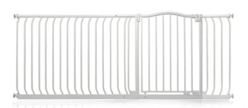 Image of Safetots Curved Top Safety Gate, 189Cm - 198Cm, Matt White, Pressure Fit Stair Gate