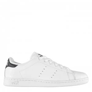 Image of Lonsdale Leyton Leather Mens Trainers - White/Navy