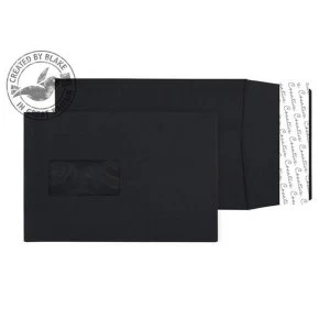 Image of Blake Creative Colour C5 140gm2 Peel and Seal Window Pocket Envelopes Jet Black Pack of 125