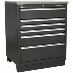 Image of 775mm Heavy Duty Modular Floor Cabinet - 6 Locking Drawers - Steel Construction