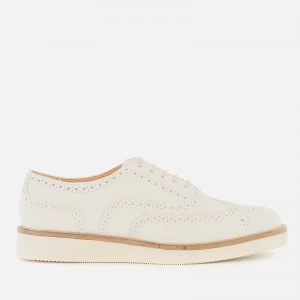 Image of Clarks Womens Baille Leather Brogues - White - UK 5