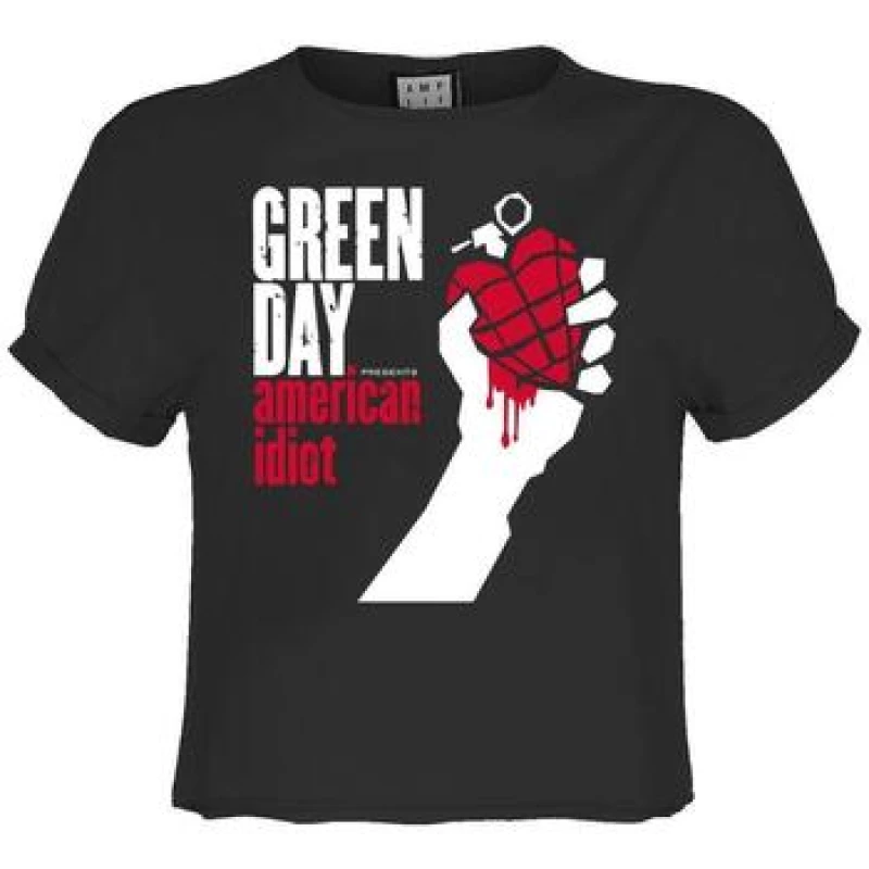 Image of Amplified Amplified Men American Idiot Green Day T-Shirt in Charcoal Size: X-Large Charcoal XL Male 5063425851126