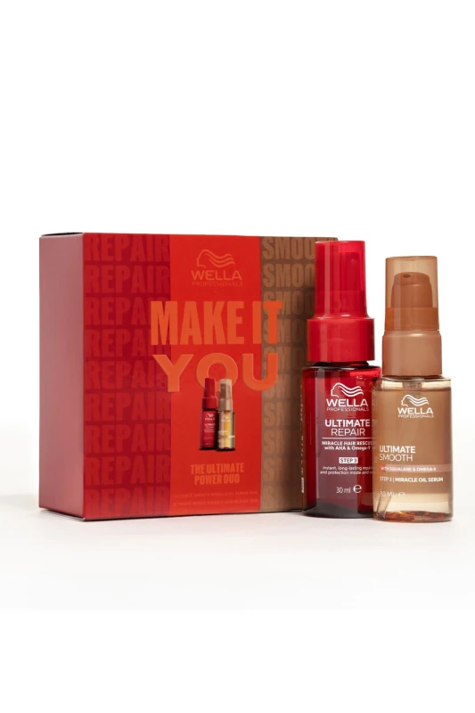 Image of Wella Professionals Womens Ultimate Repair x Smooth Duo Christmas Gift Set Multicolor Female
